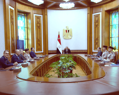 President Abdel Fattah El-Sisi meets a number of CEOs of Italian mining companies